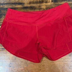 Lululemon Athletica Vibrant Red Athletic Shorts
